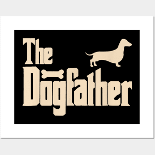 Mens Dachshund Dog Lovers Gifts The Dogfather Men Tee Posters and Art